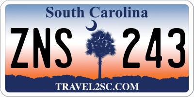 SC license plate ZNS243