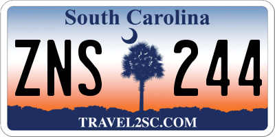 SC license plate ZNS244
