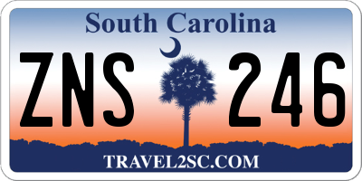 SC license plate ZNS246