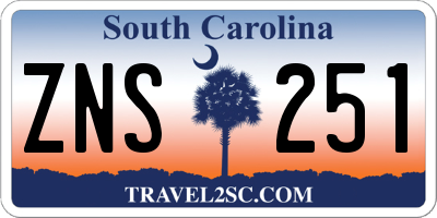 SC license plate ZNS251