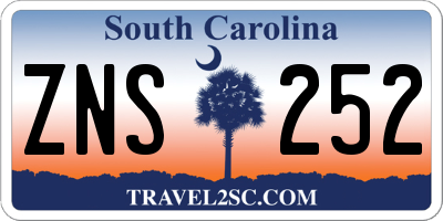 SC license plate ZNS252