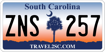 SC license plate ZNS257