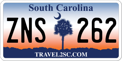 SC license plate ZNS262