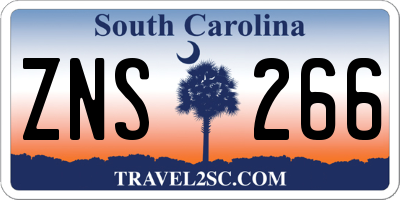SC license plate ZNS266