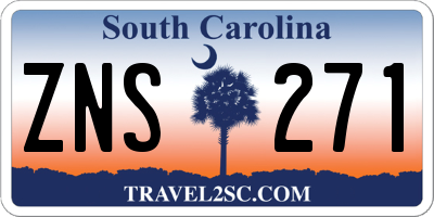 SC license plate ZNS271