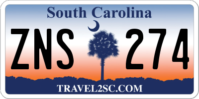 SC license plate ZNS274
