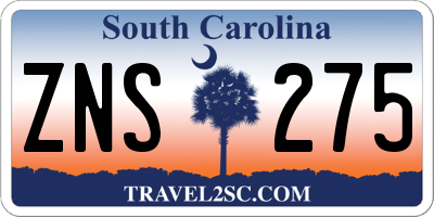 SC license plate ZNS275