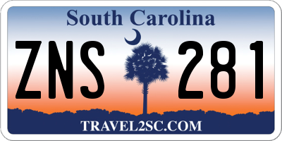 SC license plate ZNS281