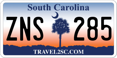 SC license plate ZNS285