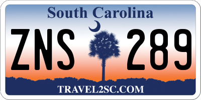 SC license plate ZNS289