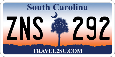 SC license plate ZNS292