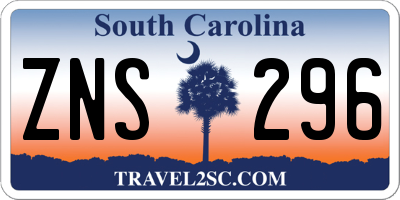 SC license plate ZNS296