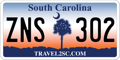 SC license plate ZNS302