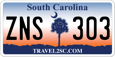 SC license plate ZNS303