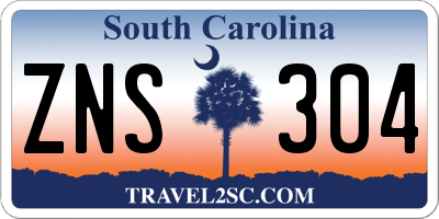 SC license plate ZNS304