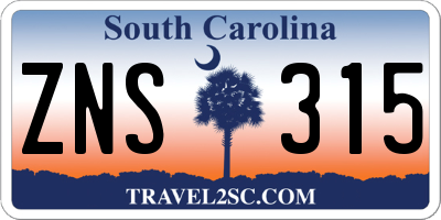 SC license plate ZNS315