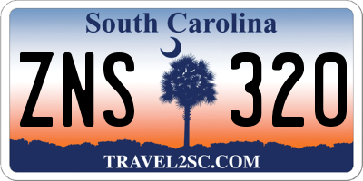SC license plate ZNS320