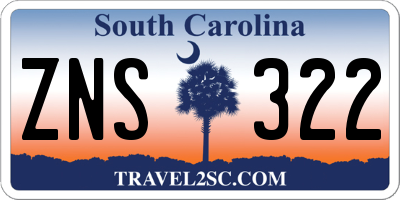 SC license plate ZNS322