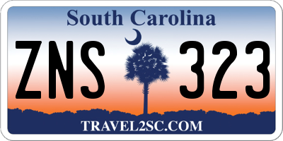 SC license plate ZNS323