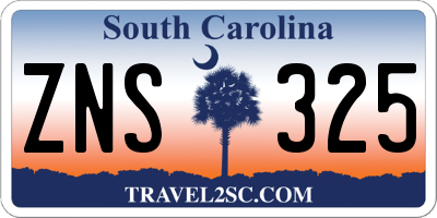 SC license plate ZNS325