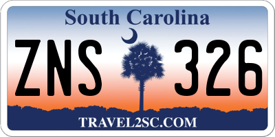 SC license plate ZNS326