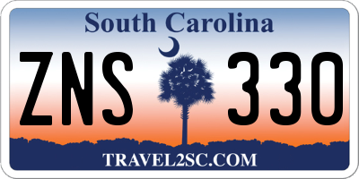 SC license plate ZNS330