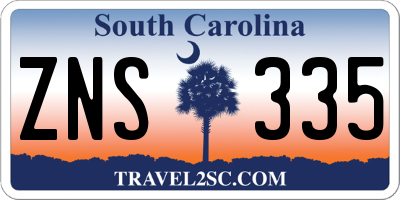 SC license plate ZNS335