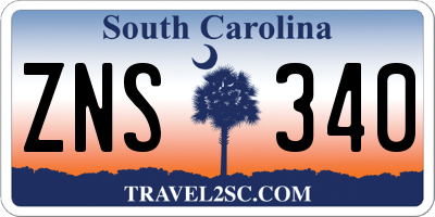 SC license plate ZNS340