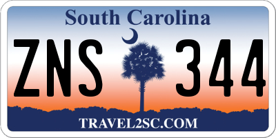 SC license plate ZNS344