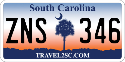 SC license plate ZNS346