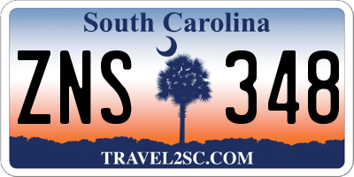 SC license plate ZNS348