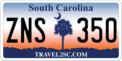 SC license plate ZNS350