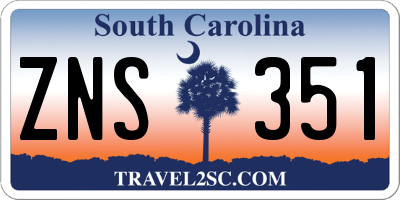 SC license plate ZNS351