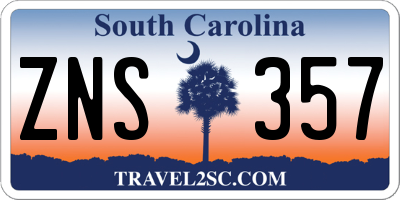 SC license plate ZNS357