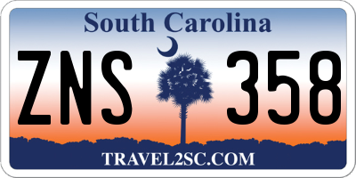 SC license plate ZNS358