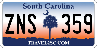 SC license plate ZNS359