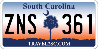 SC license plate ZNS361