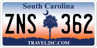 SC license plate ZNS362