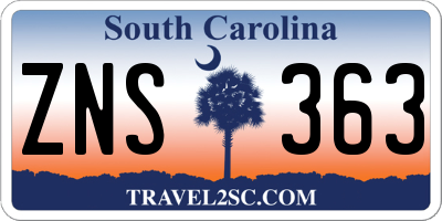 SC license plate ZNS363