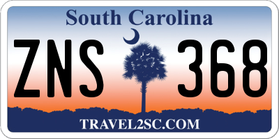 SC license plate ZNS368