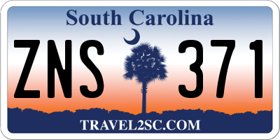 SC license plate ZNS371