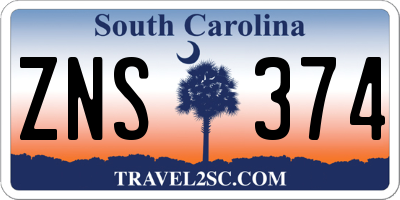 SC license plate ZNS374