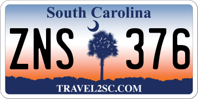SC license plate ZNS376