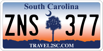SC license plate ZNS377