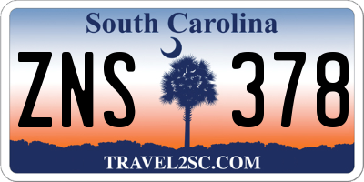 SC license plate ZNS378