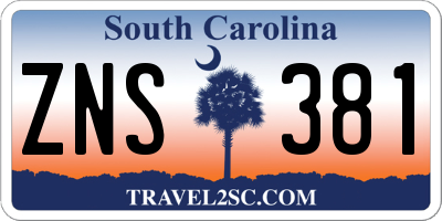 SC license plate ZNS381