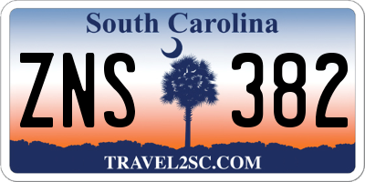 SC license plate ZNS382