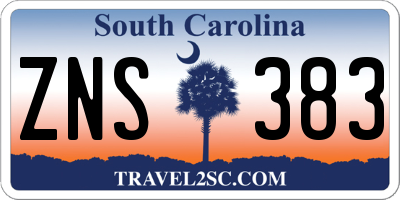 SC license plate ZNS383