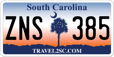 SC license plate ZNS385