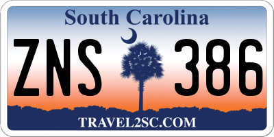 SC license plate ZNS386